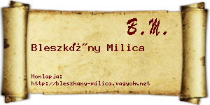 Bleszkány Milica névjegykártya